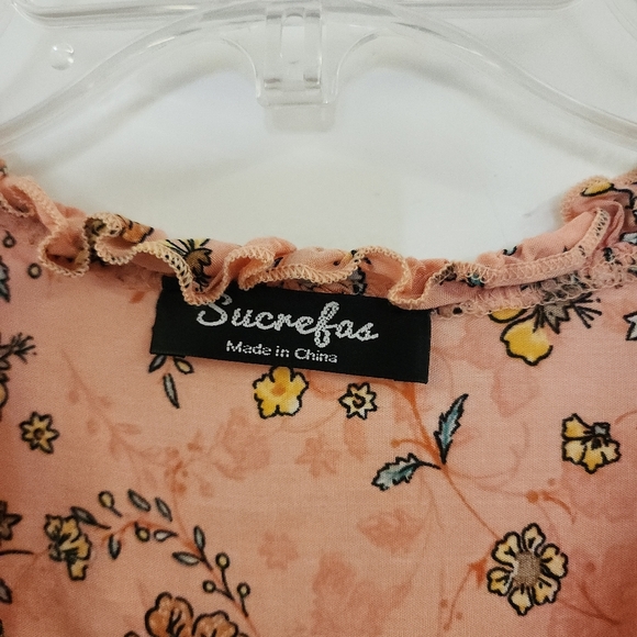 Floral Peach Mini Dress - Picture 4 of 12